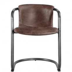 MOES Kitchen + Dining REVOLVE VINTAGE LEATHER DINING CHAIR: WHISKEY | SET OF 2