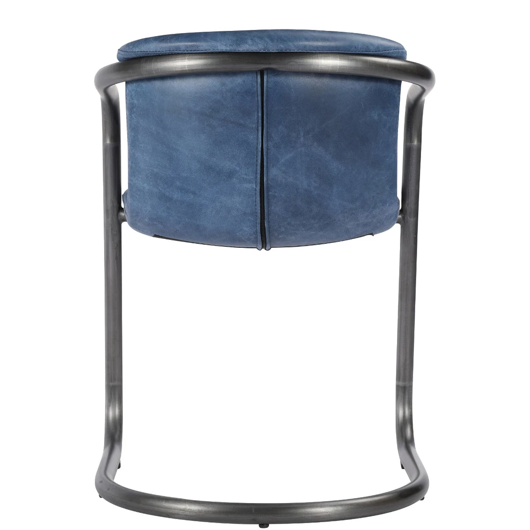 MOES Kitchen + Dining REVOLVE VINTAGE LEATHER DINING CHAIR: BLUE | SET OF 2 4 MOES Kitchen + Dining REVOLVE VINTAGE LEATHER DINING CHAIR: BLUE | SET OF 2