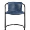 MOES Kitchen + Dining REVOLVE VINTAGE LEATHER DINING CHAIR: BLUE | SET OF 2