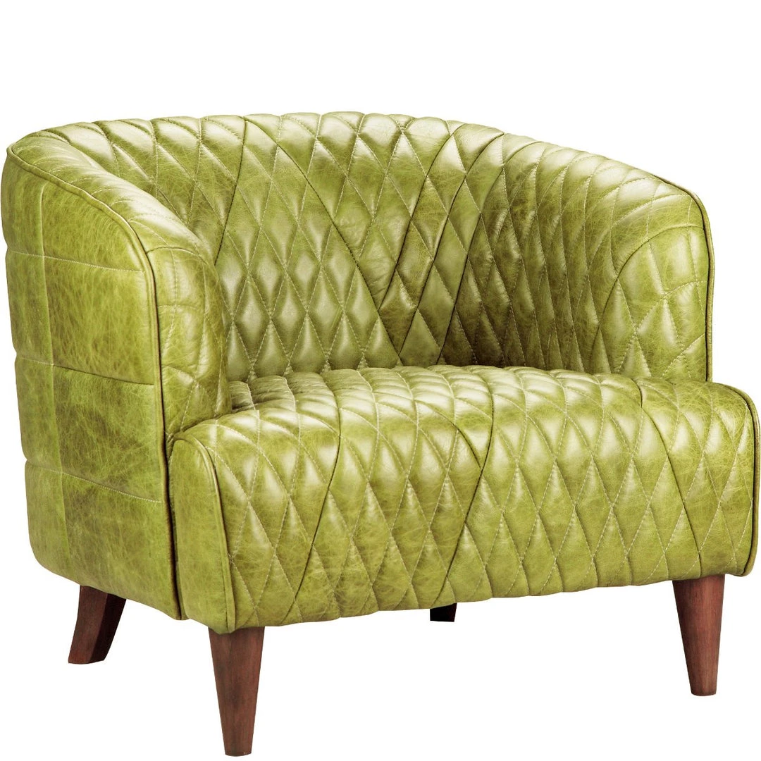 MOES MAGDELAN TUFTED LEATHER ARM CHAIR: GREEN 2 MOES MAGDELAN TUFTED LEATHER ARM CHAIR: GREEN