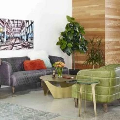 MOES MAGDELAN TUFTED LEATHER ARM CHAIR: GREEN 7 MOES MAGDELAN TUFTED LEATHER ARM CHAIR: GREEN