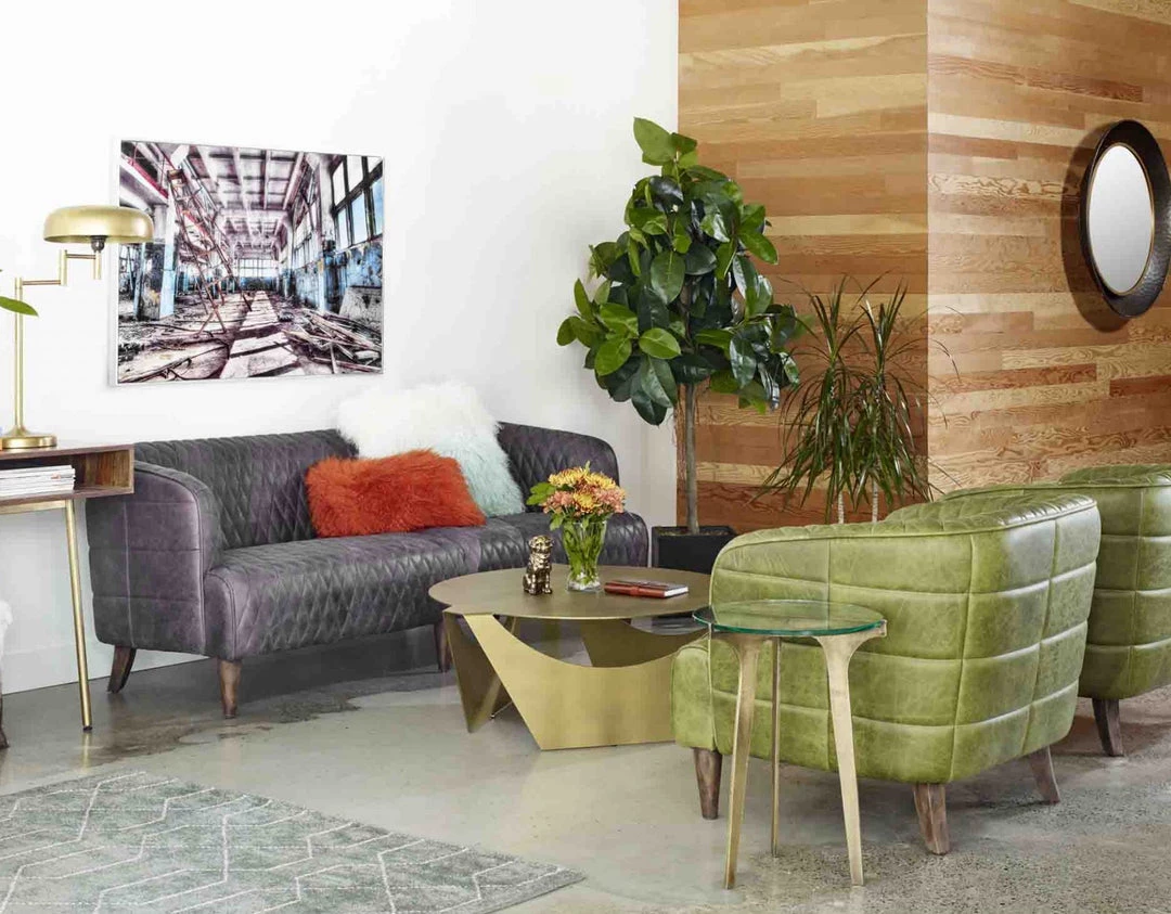 MOES MAGDELAN TUFTED LEATHER ARM CHAIR: GREEN 3 MOES MAGDELAN TUFTED LEATHER ARM CHAIR: GREEN