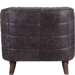 MOES Living Room MAGDELAN TUFTED LEATHER ARM CHAIR: ANTIQUE BLACK