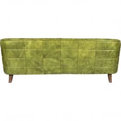 MOES Living Room MAGDELAN DIAMOND TUFTED LEATHER SOFA: GREEN