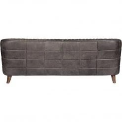MOES MAGDELAN DIAMOND TUFTED LEATHER SOFA: NIMBUS BLACK