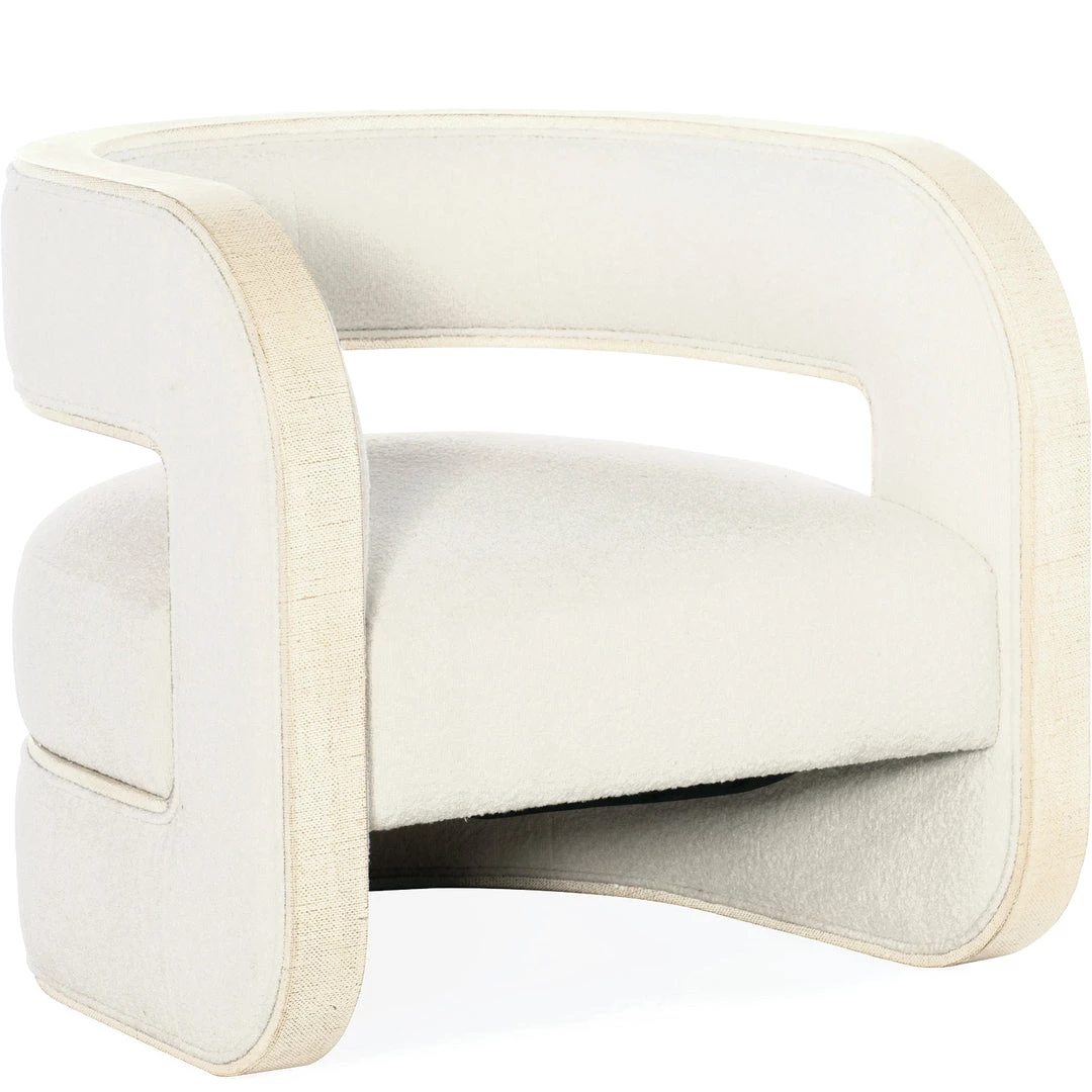 HOOKER Furniture PLUSH PEARL BURLAP TRIMMED ACCENT CHAIR 1 HOOKER Furniture PLUSH PEARL BURLAP TRIMMED ACCENT CHAIR