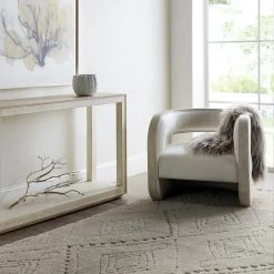 HOOKER Furniture PLUSH PEARL BURLAP TRIMMED ACCENT CHAIR 9 HOOKER Furniture PLUSH PEARL BURLAP TRIMMED ACCENT CHAIR