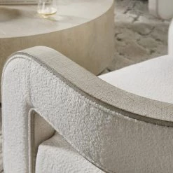 HOOKER Furniture PLUSH PEARL BURLAP TRIMMED ACCENT CHAIR 10 HOOKER Furniture PLUSH PEARL BURLAP TRIMMED ACCENT CHAIR