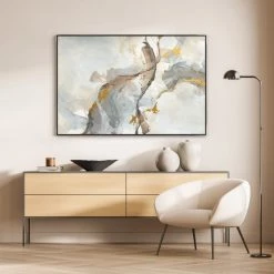 L ART "PNEUMA" METALLIC GOLD EMBELLISHED CANVAS ART Wall Art