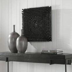 UTTERMOST PORTSIDE WOOD WALL TILE: SATIN BLACK 25 UTTERMOST PORTSIDE WOOD WALL TILE: SATIN BLACK