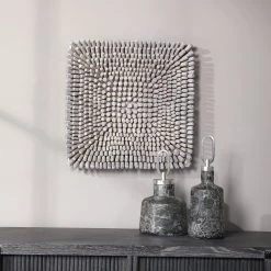 UTTERMOST Wall Sculptures + Decor PORTSIDE WOOD WALL TILE: NATURAL GREY