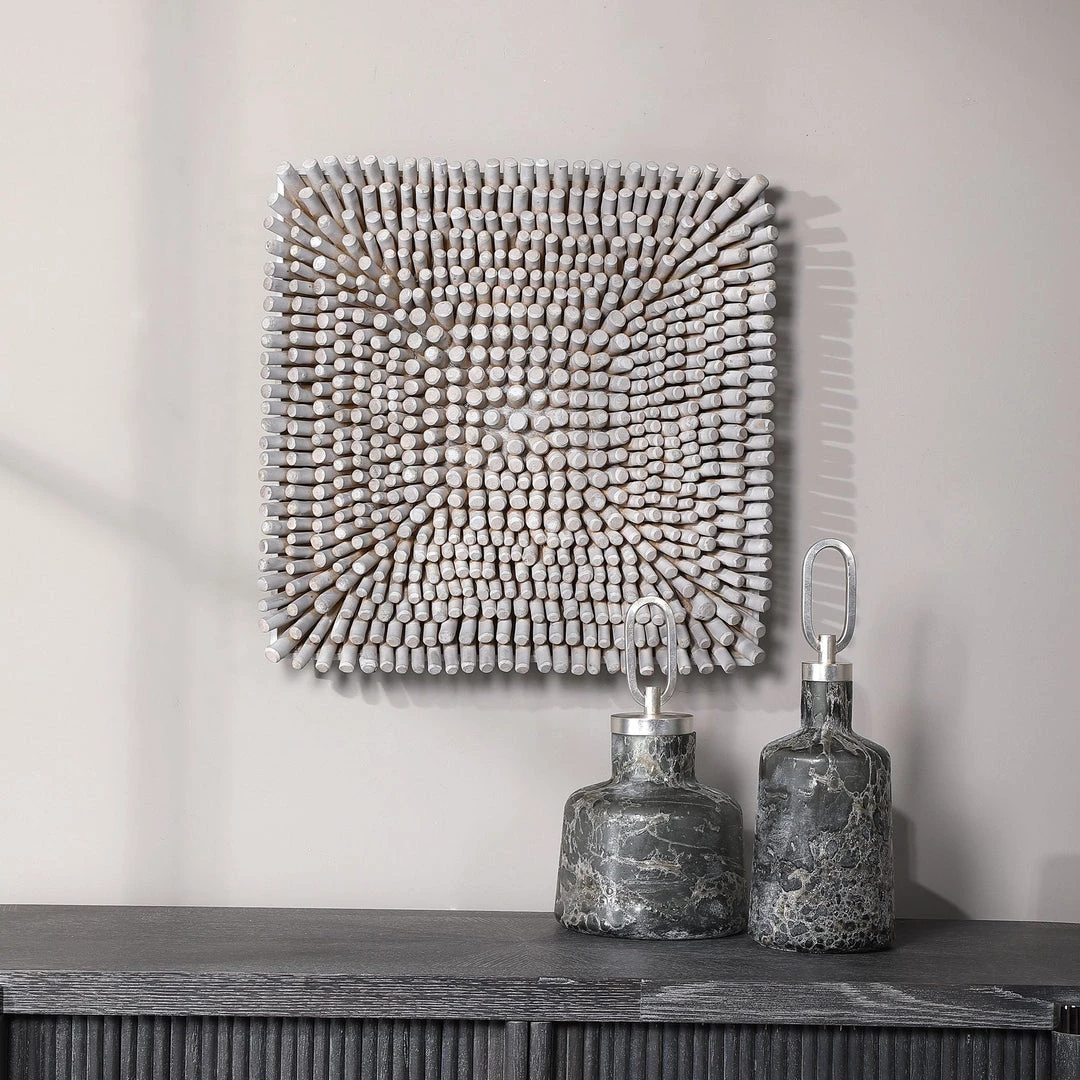UTTERMOST PORTSIDE WOOD WALL TILE: MATTE WHITE Wall Sculptures + Decor 19 UTTERMOST PORTSIDE WOOD WALL TILE: MATTE WHITE Wall Sculptures + Decor