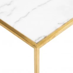 NUEVO PRANA WHITE MARBLE + GOLD SQUARE COFFEE TABLE Living Room