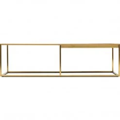 NUEVO Living Room PRANA WHITE MARBLE + GOLD STEEL COFFEE TABLE