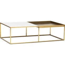 NUEVO Living Room PRANA WHITE MARBLE + GOLD STEEL COFFEE TABLE 5 NUEVO Living Room PRANA WHITE MARBLE + GOLD STEEL COFFEE TABLE
