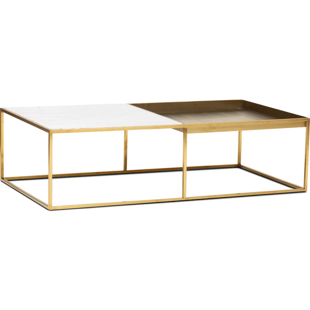 NUEVO Living Room PRANA WHITE MARBLE + GOLD STEEL COFFEE TABLE 3 NUEVO Living Room PRANA WHITE MARBLE + GOLD STEEL COFFEE TABLE