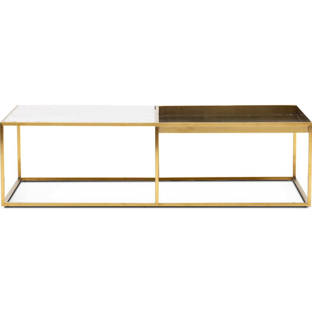 NUEVO Living Room PRANA WHITE MARBLE + GOLD STEEL COFFEE TABLE 1 NUEVO Living Room PRANA WHITE MARBLE + GOLD STEEL COFFEE TABLE