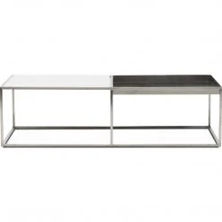 NUEVO PRANA WHITE MARBLE + STAINLESS STEEL COFFEE TABLE Living Room