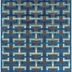 SURYA PRAIA INDOOR-OUTDOOR RUG: BLUE, BLACK