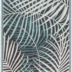 SURYA TROPICS OUTDOOR RUG: AQUA, WHITE