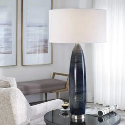 UTTERMOST PRUSSIAN BLUE GLAZE CERAMIC LAMP