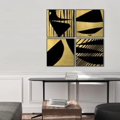 L ART Wall Art "PULSE" CANVAS ART SERIES GILD GOLD