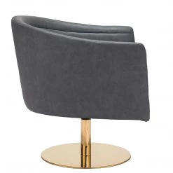 ZUO PUMA GREY VINYL SWIVEL CHAIR