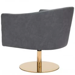 ZUO PUMA GREY VINYL SWIVEL CHAIR