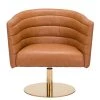 ZUO PUMA BROWN VINYL SWIVEL CHAIR