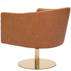ZUO PUMA BROWN VINYL SWIVEL CHAIR
