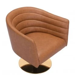 ZUO PUMA BROWN VINYL SWIVEL CHAIR