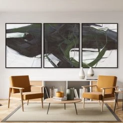 L ART "PUSH LIMITS III" CANVAS ART TRIPTYCH