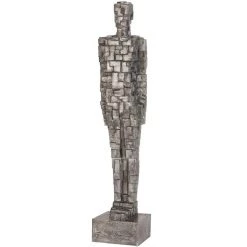 PHILLIPS COLLECTION PUZZLE MAN SCULPTURE BLACK/ALUMINUM ALUMINUM Pillows + Decor