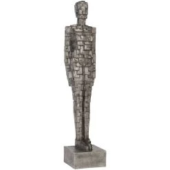 PHILLIPS COLLECTION PUZZLE MAN SCULPTURE BLACK/ALUMINUM ALUMINUM Pillows + Decor