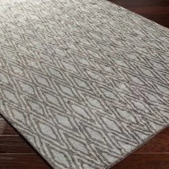 SURYA OTTO RUG: CHARCOAL, PALE BLUE