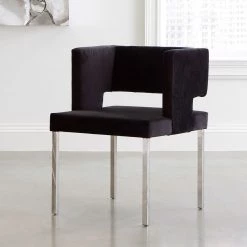 PHILLIPS COLLECTION RAFFIA DINING CHAIR: BLACK Furniture