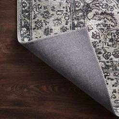 LOLOI RAHUL VINTAGE PRINT FLAT RUG: GREY, TAUPE