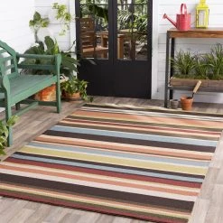 SURYA STRIPES OUTDOOR RUG: SIERRA MULTI 14 SURYA STRIPES OUTDOOR RUG: SIERRA MULTI
