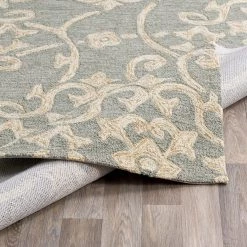 SURYA KORINA OUTDOOR RUG: SEAFOAM