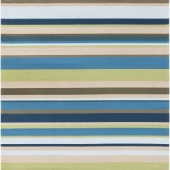 SURYA STRIPES OUTDOOR RUG: BLUE, LIME