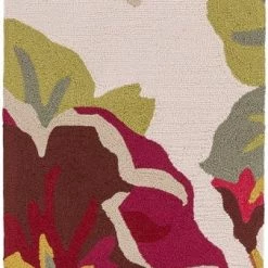 SURYA IN BLOOM OUTDOOR RUG: GARNET, IVORY