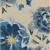 SURYA IN BLOOM OUTDOOR RUG: BLUE, KHAKI