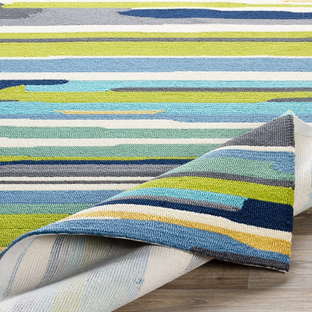 SURYA COLOR STROKES INDOOR-OUTDOOR RUG: BLUE, GREEN MULTI 4 SURYA COLOR STROKES INDOOR-OUTDOOR RUG: BLUE, GREEN MULTI