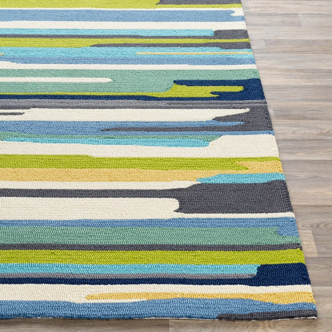 SURYA COLOR STROKES INDOOR-OUTDOOR RUG: BLUE, GREEN MULTI 3 SURYA COLOR STROKES INDOOR-OUTDOOR RUG: BLUE, GREEN MULTI