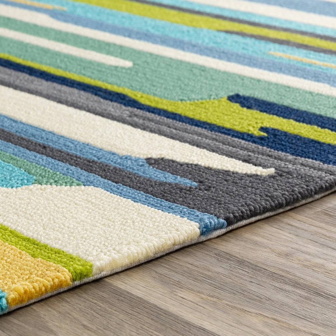SURYA COLOR STROKES INDOOR-OUTDOOR RUG: BLUE, GREEN MULTI 5 SURYA COLOR STROKES INDOOR-OUTDOOR RUG: BLUE, GREEN MULTI