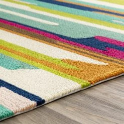 SURYA COLOR STROKES INDOOR-OUTDOOR RUG: PINK MULTI