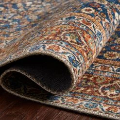 LOLOI RAJIT VINTAGE PRINT FLAT RUG: BLUE, SPICE 16 LOLOI RAJIT VINTAGE PRINT FLAT RUG: BLUE, SPICE