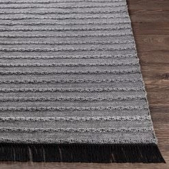 SURYA RAMEY INDOOR-OUTDOOR RUG: GREY, BLACK