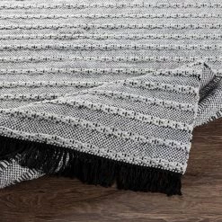 SURYA RAMEY INDOOR-OUTDOOR RUG: SILVER-GREY, BLACK