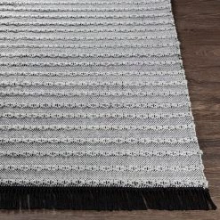 SURYA RAMEY INDOOR-OUTDOOR RUG: SILVER-GREY, BLACK